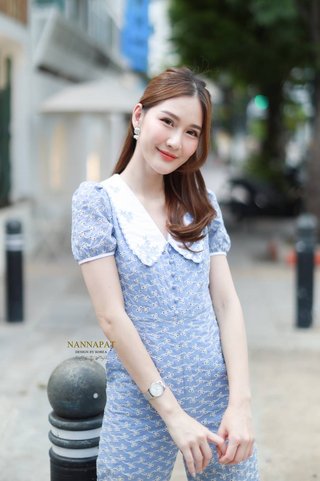 จั้มสูทงานซิปหลัง ปกคอปักสวยงาม