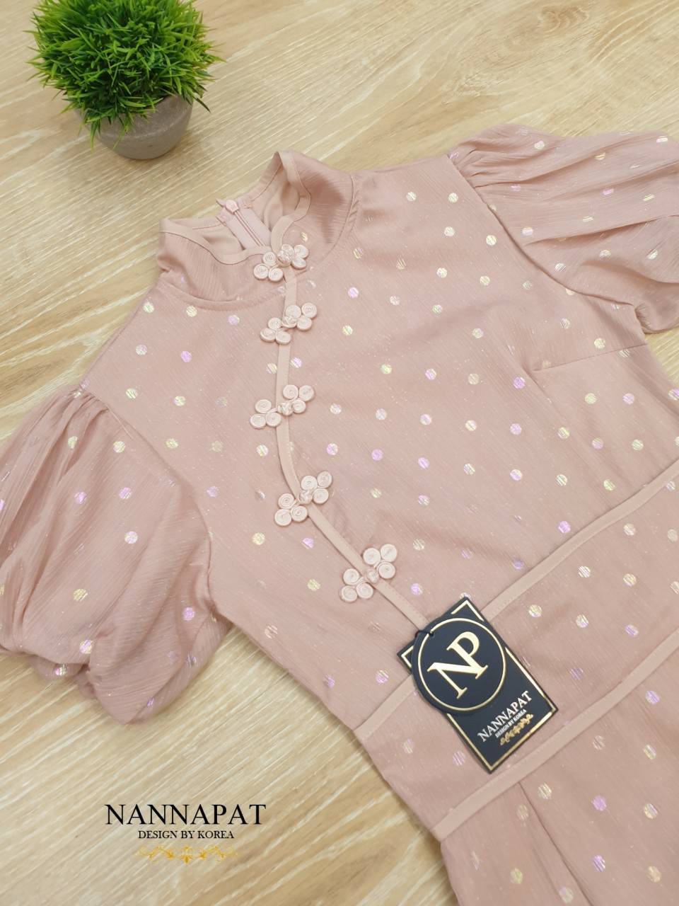 เดรสกีเพ้าซิปหลังแขนตุ๊กตาน่ารัก