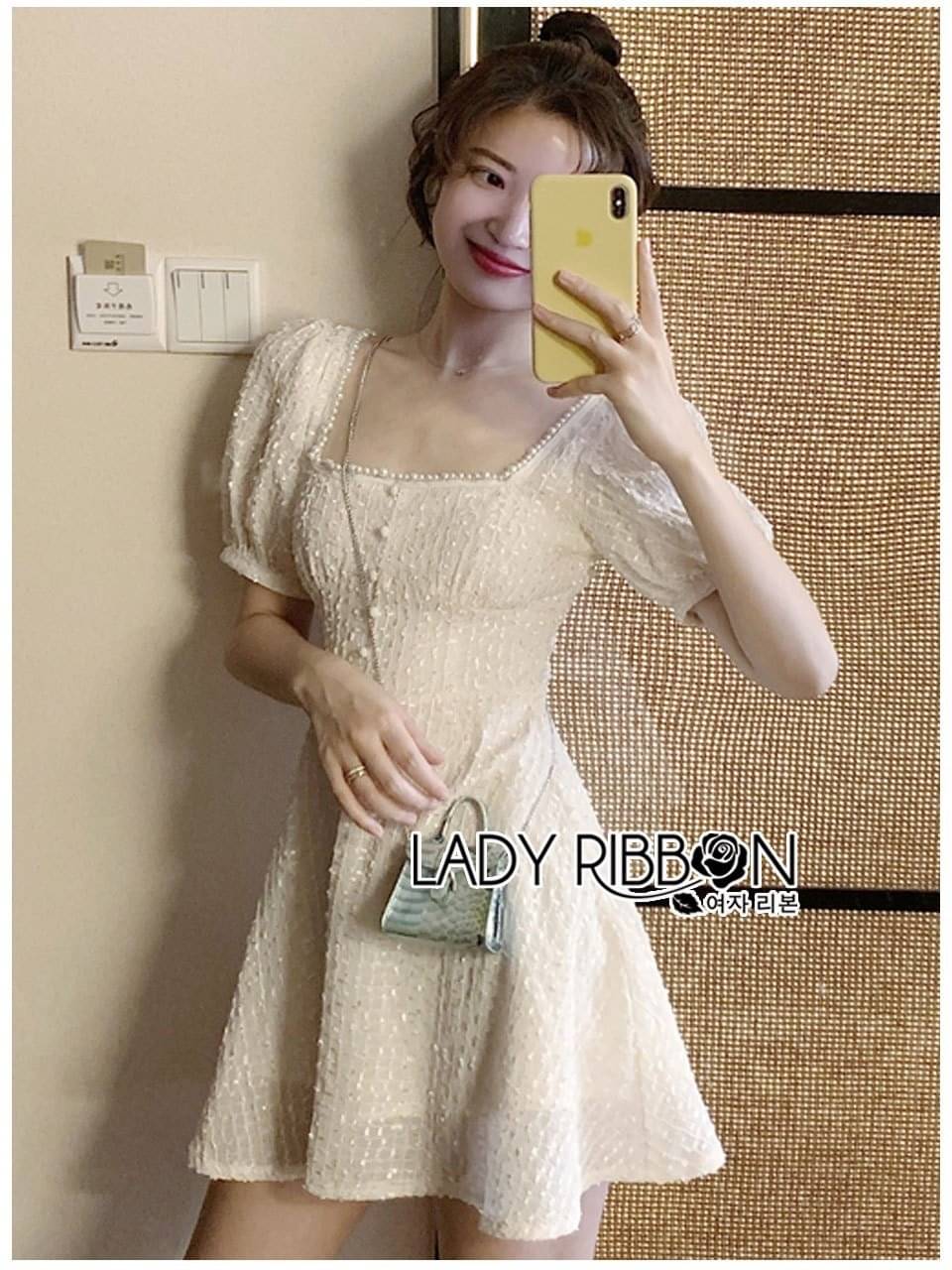 เดรสเนื้อชิฟฟ่อนทอผ้าลูกไม้