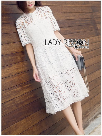 Lace Shirt Dress เชิ้ตเดรสผ้าลูกไม้สีขาว
