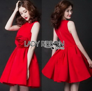 Lady Lara Sexy Scarlett Rose Embroidered Dress