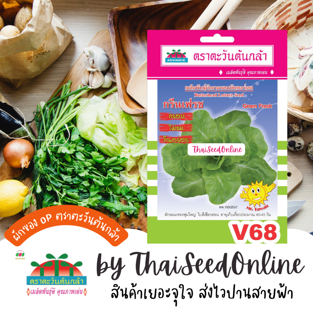 Advance Seeds(ตราตะวันต้นกล้า) ADVOP ซฟ เมล็ดพันธุ์ บัตเตอร์เฮด กรีนเฟรช ตราตะวันต้นกล้า V8