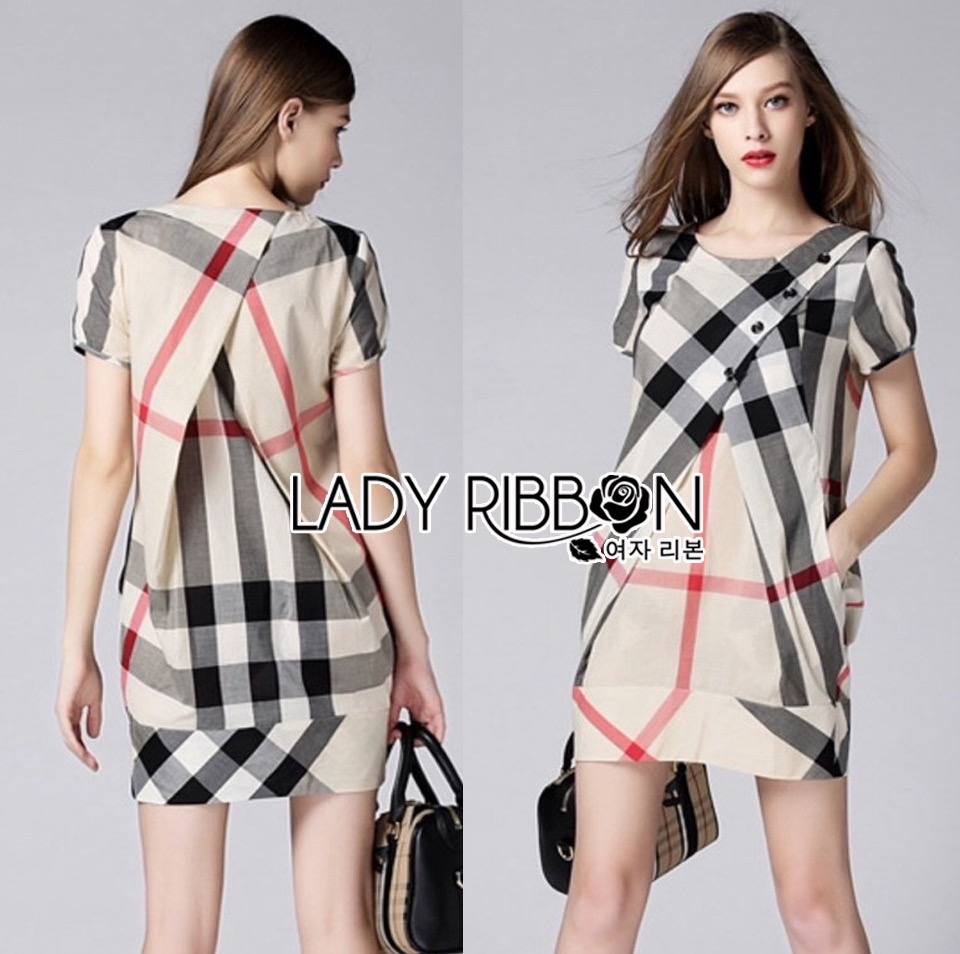 Lady Ribbon's Made 🎀 Burberry Signature Plaid Cotton Printed Dress เดรสผ้าคอตตอนพิมพ์ลาย