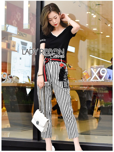 Lady Ribbon Black R-Shirt