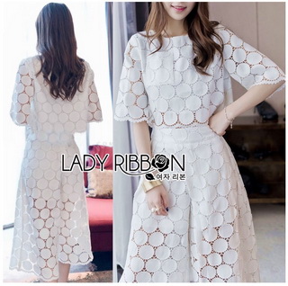 LR11220816 🎀 Lady Ribbon's Made 🎀 Lady Ariana Round n’ Round Cotton Embroidered Top and Pants Set เซ็ตเสื้อและกางเกงผ้า