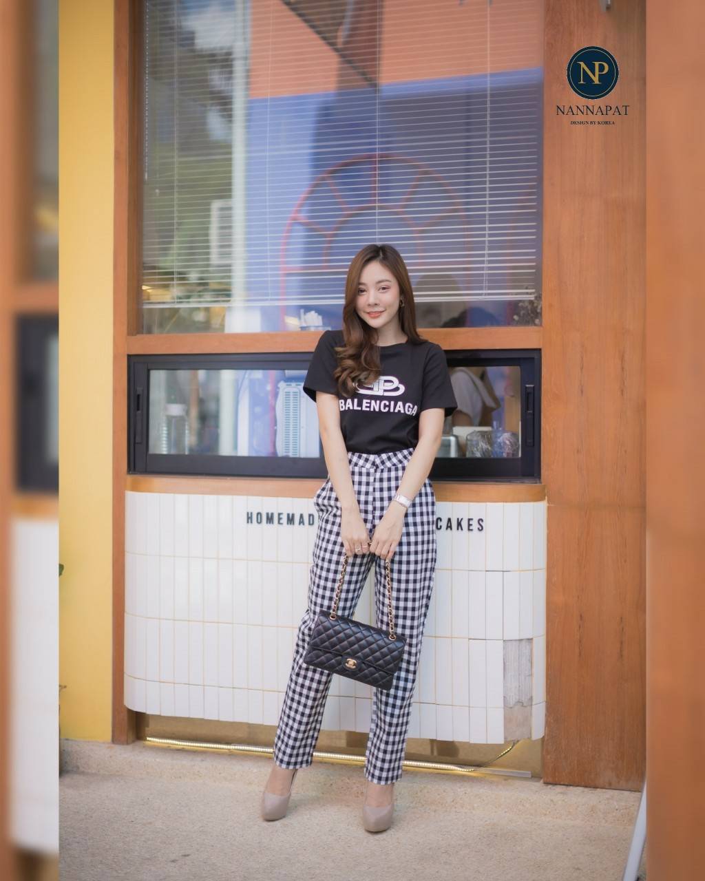 เซท กางเกงลายสก็อตทรงสวย