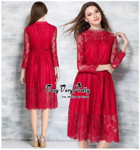Maxi Dress เดรสผ้าลูกไม้งานแบรนด์แฟชั่นเกาหลี