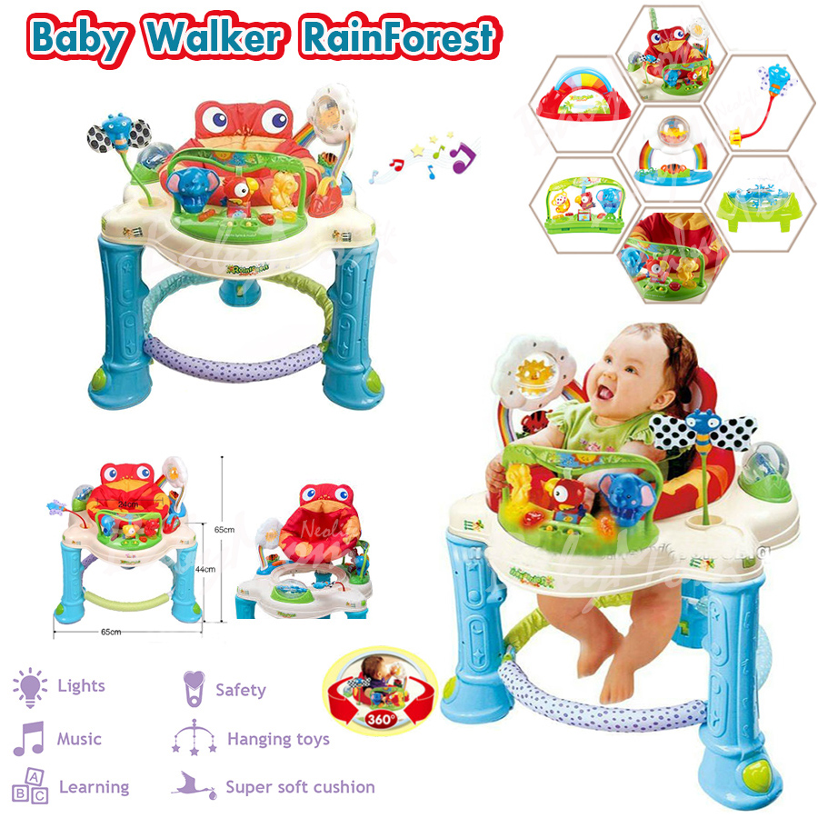 Baby Walker RainForest รถหัดเดิน เก้าอี้หมุนได้ 360 องศา ของเล่นเสริมพัฒนาการ พร้อมเสียงเพลงดนตรีสนุกน่ารัก nontoxic