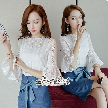 เสื้อทรงปล่อย เเขนเสื้อทรงสามส่วนเก๋ๆ