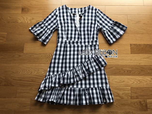 Dress Lady Ribbon เดรสผ้าลายสก็อต