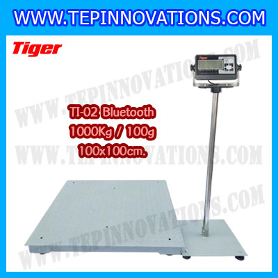 เครื่องชั่งน้ำหนักBluetooth เครื่องชั่งบลูทูธ เครื่องชั่งน้ำหนัก1000kg เครื่องชั่งขนาดใหญ่ 1ตัน ตาชั่ง1ตัน ตาชั่งดิจิตอล1000kg พิกัด 1000kg ความละเอียด 100g ขนาดแท่นชั่ง 100*100cm. ยี่ห้อ TIGER รุ่น TI-02