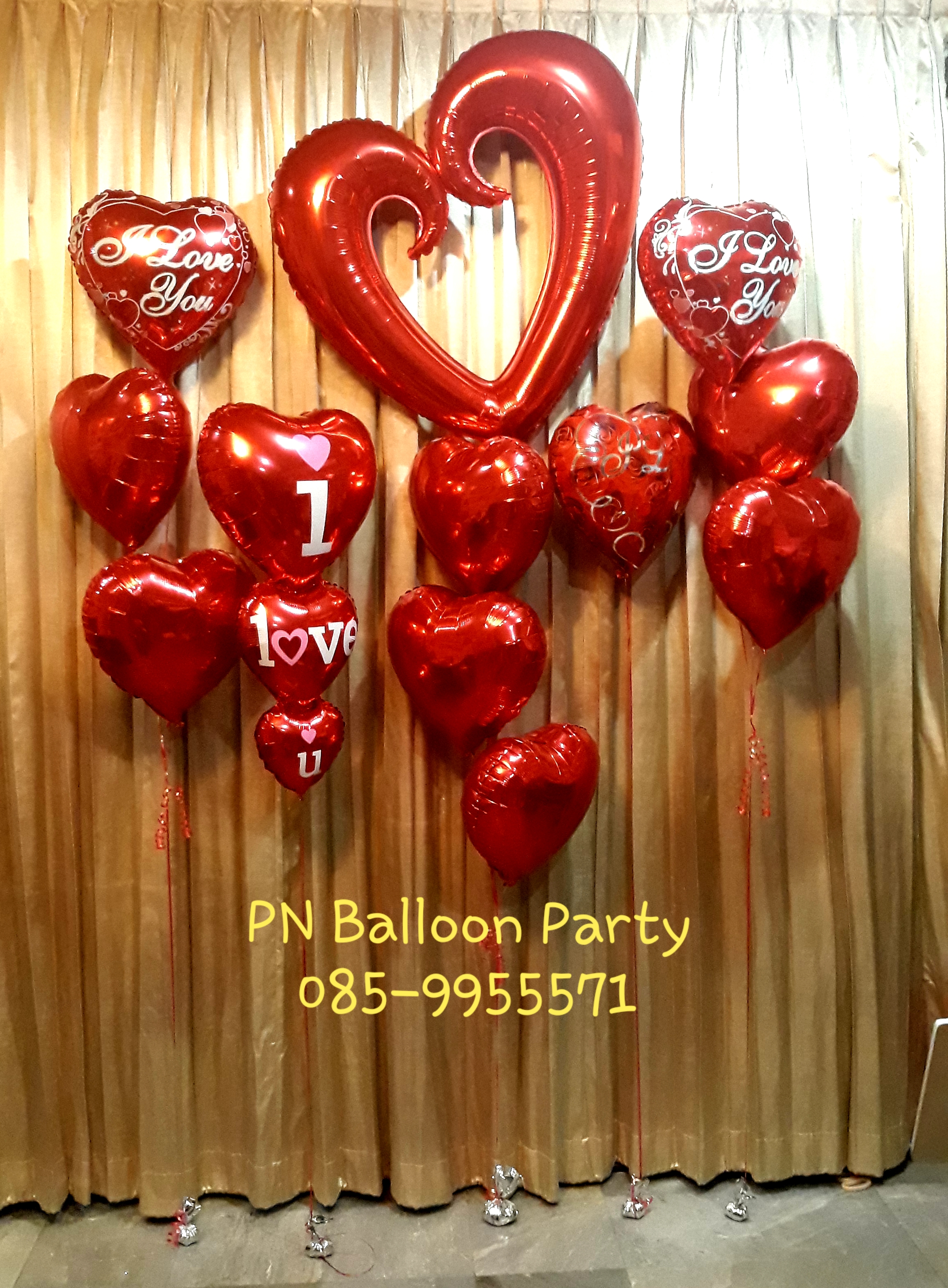 ช่อลูกโป่งหัวใจ ตรีมวาเลนไทน์ ลูกโป่งบอกรัก love story balloons