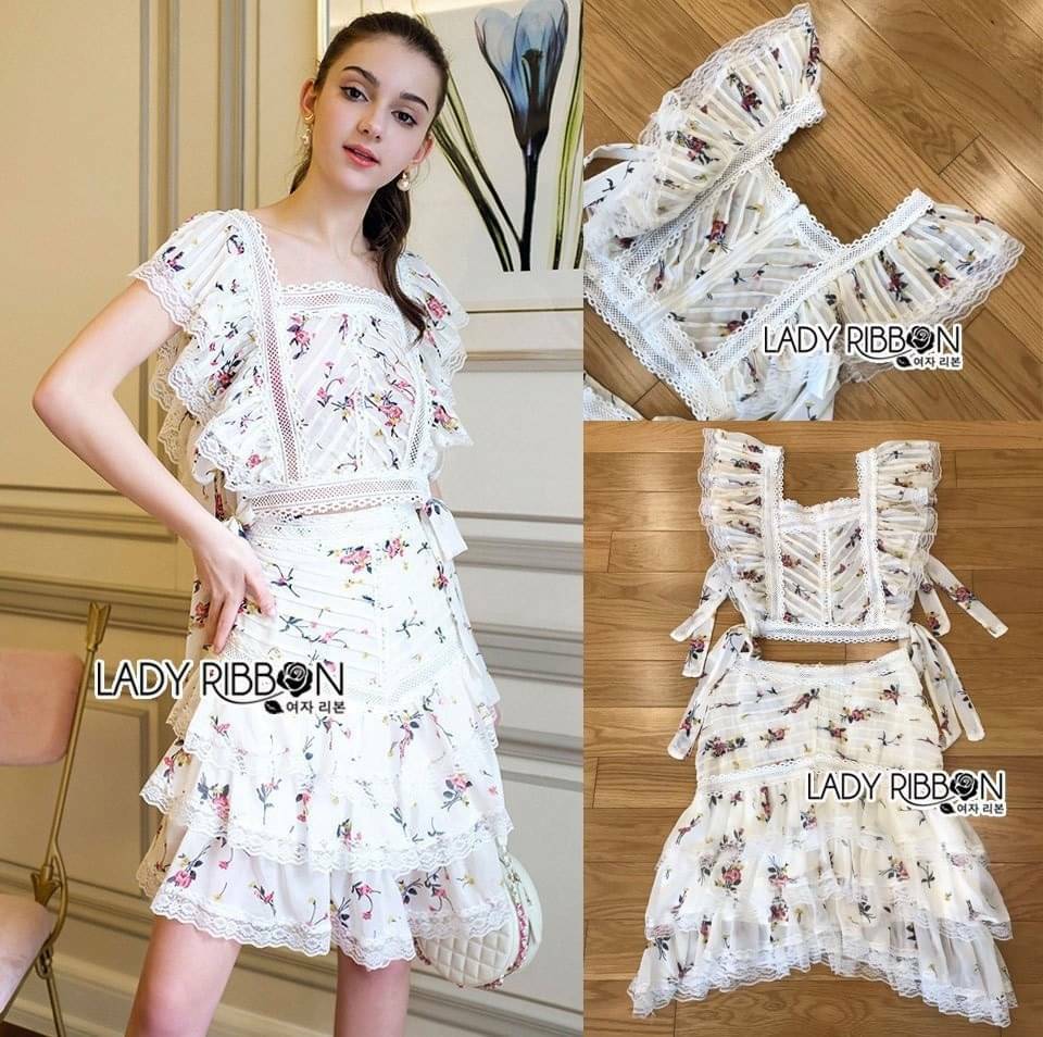 เซ็ตเสื้อและกระโปรงสั้นผ้าคอตตอน