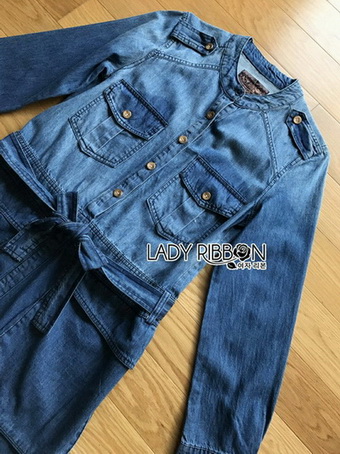 Lady Sarah Street Chic Denim Shirt Dress