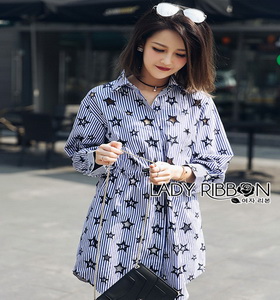 Lady Ribbon Cotton Shirt Dress เชิ้ตเดรส