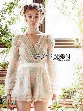Lady Martha Pastel Flower Lace Playsuit