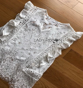 White Lady Ribbon Lace Top ขายเสื้อผ้าลูกไม้สีขาว