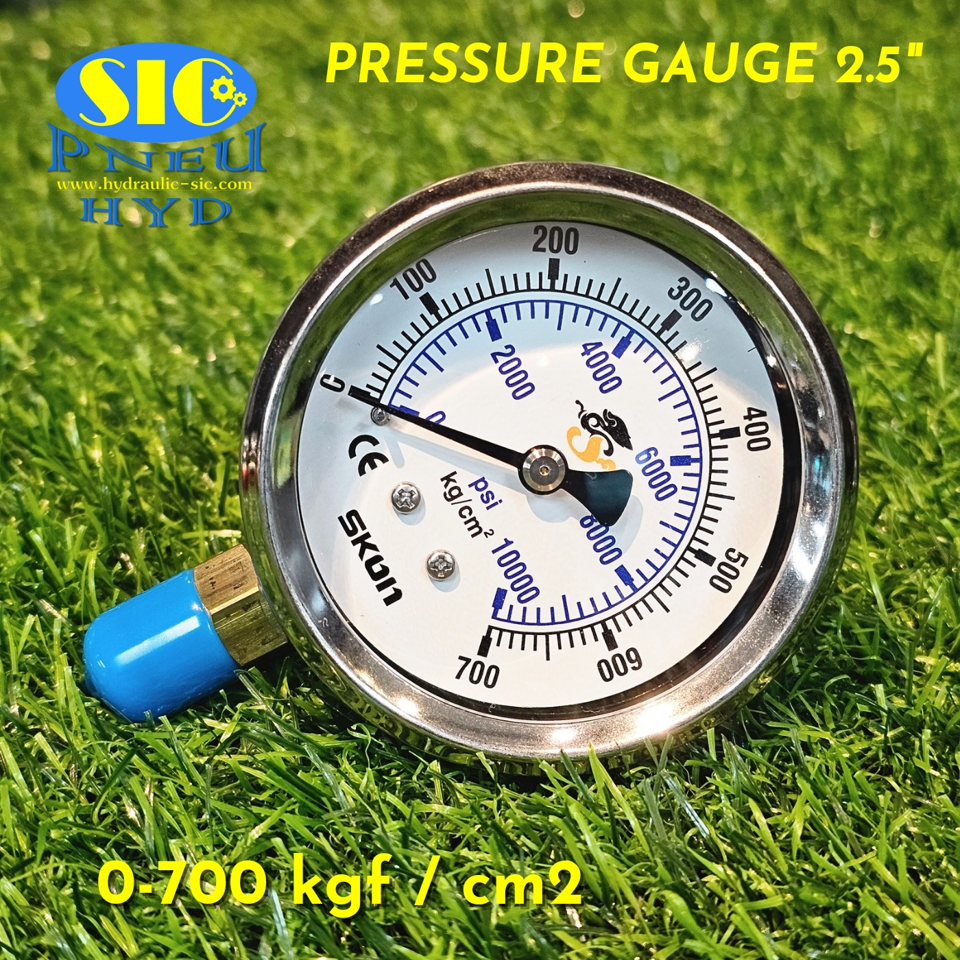 321-21-222** Pressure Gauge kgf-cm2/Psi เกจวัดแรงดัน หน้าปัด 2-1/2" เกลียวออกข้าง (SKON)
