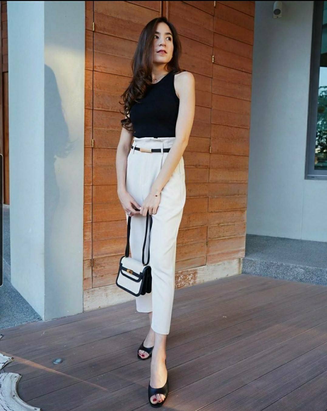 ผ้ายืดหนานุ่มใส่สบาย กางเกงมีกระเป๋าข้าง