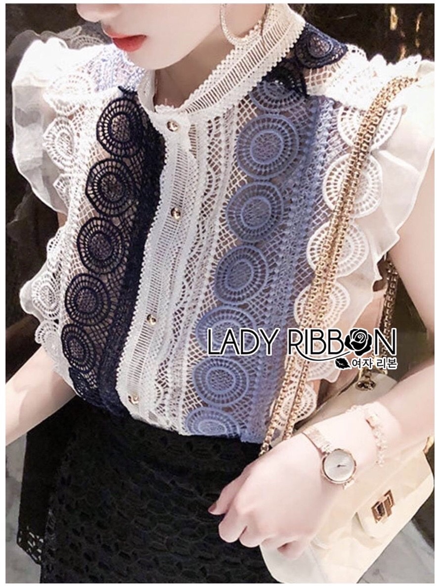 เสื้อผ้าลูกไม้ลายวงกลมทอลายสลับสี
