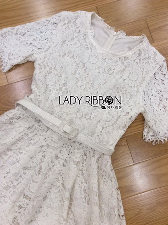 Lady Nasha Sweet Classic White Lace Dress