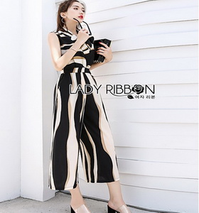 Graphic Printed Lady Ribbon Jumpsuit