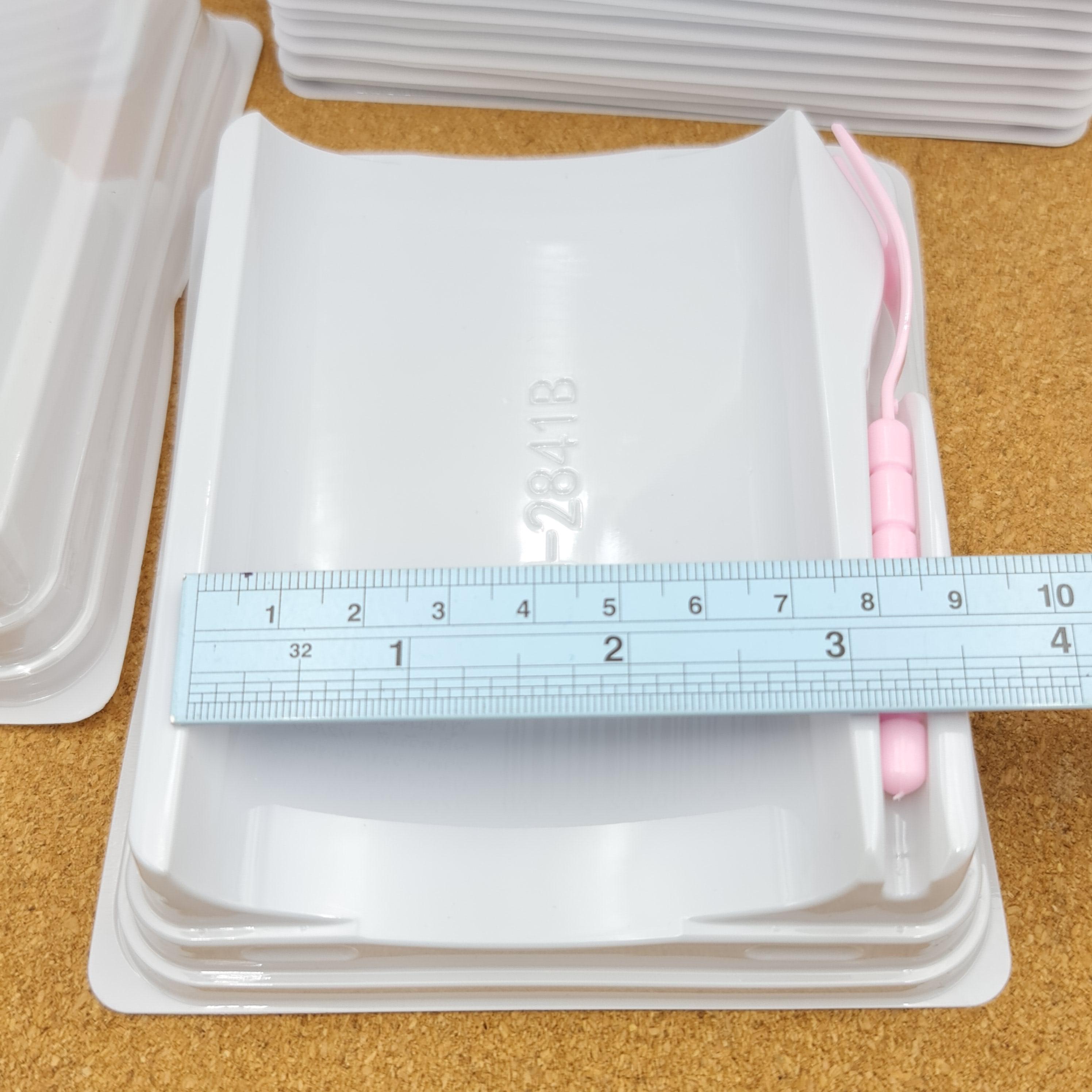 ✅🇹🇭 กล่องเค้ก+ส้อม โรลโค้ง 11.5×7.5×สูง6.5cm. ฝาไม่ล็อค 20ชุด/แพ็ค กล่องเบเกอรี่ แพ็กเกจจิ้ง แพ็คเกจ bbpo j12