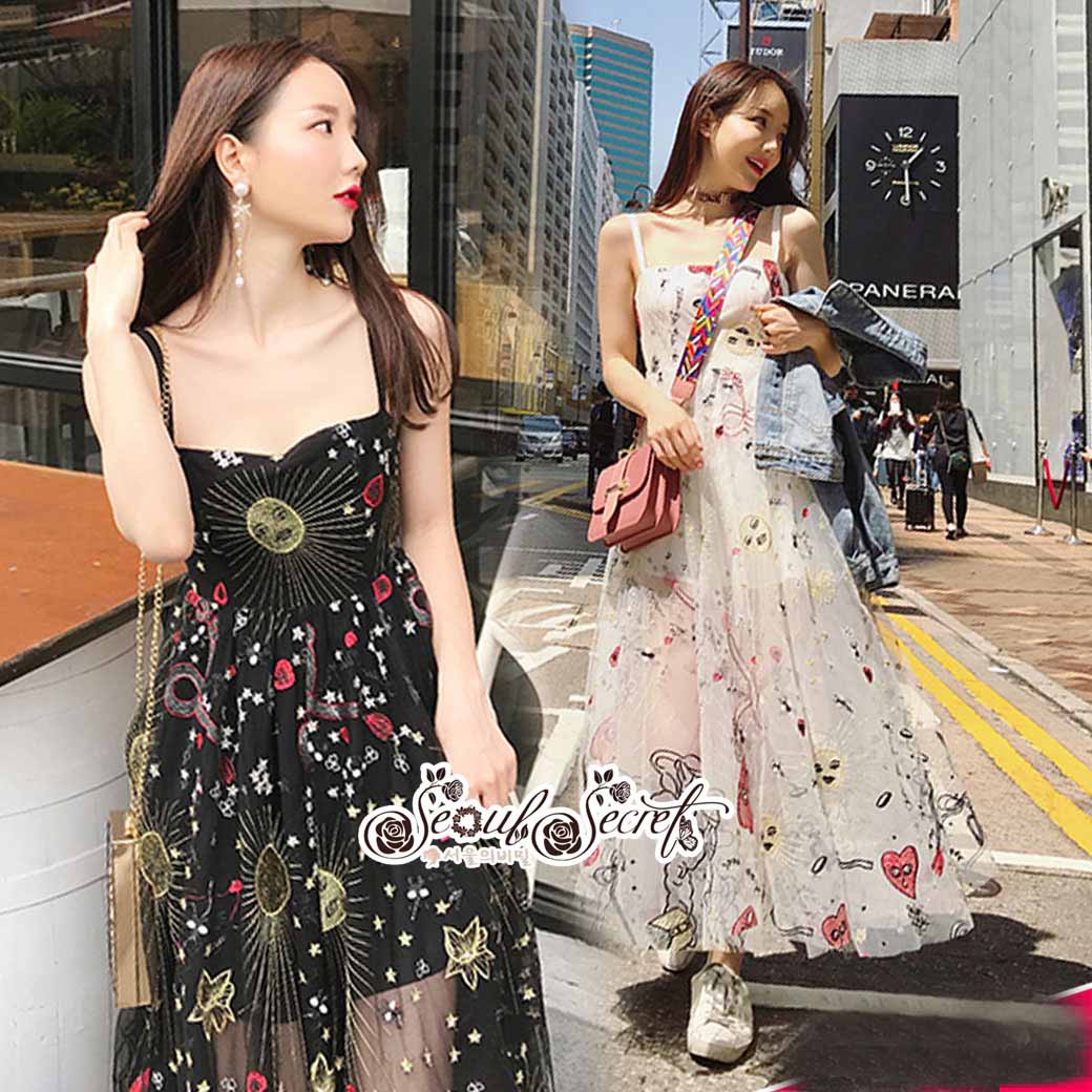 เดรสสายเดี่ยวสวยหวานมากคะ มาพร้อมลูกเล่น