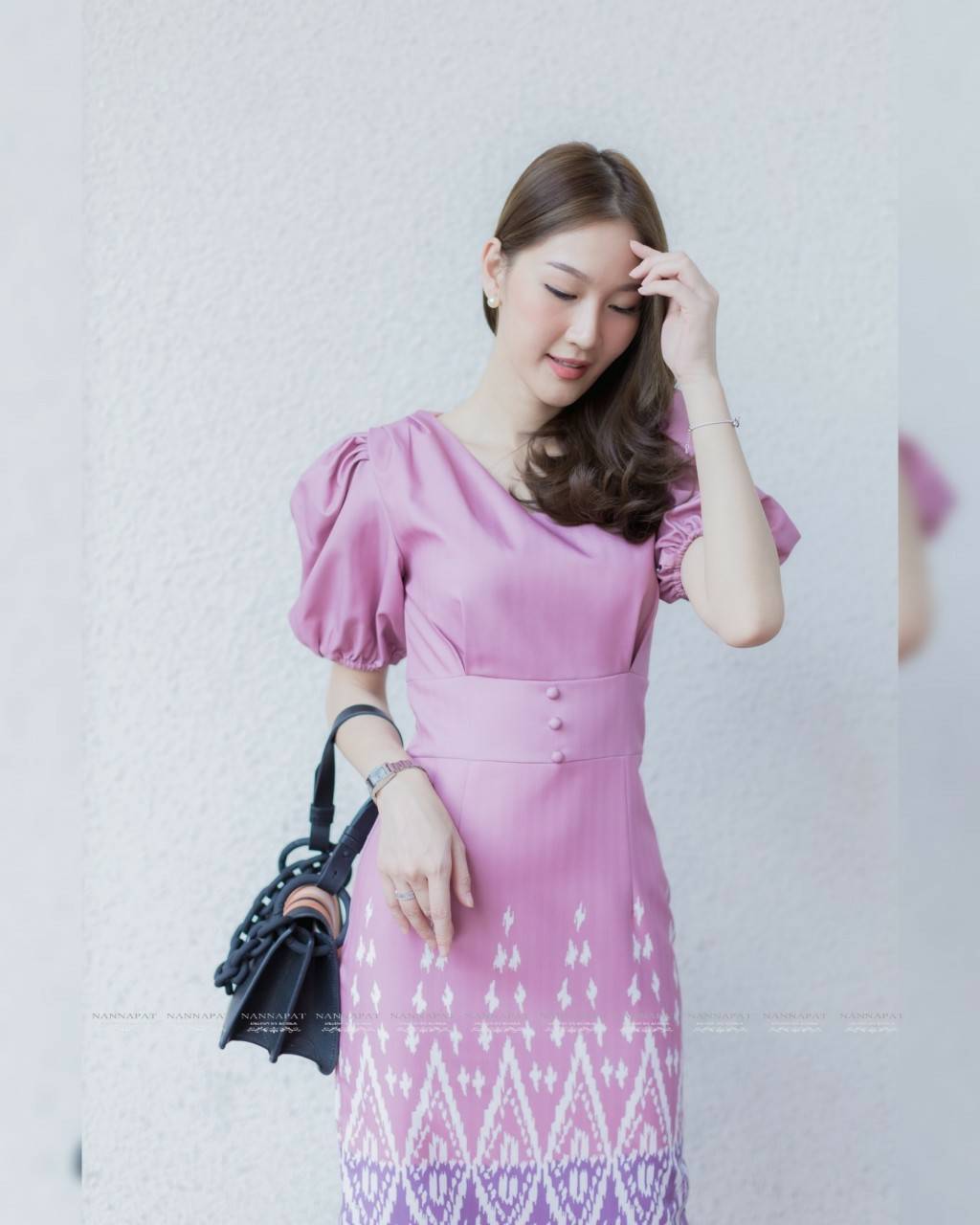 Dress ผ้าพิมพ์ลายไทย