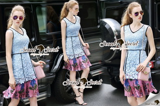 Lady Ribbon Online ขายส่งเสื้อผ้าแฟชั่นเกาหลี เสื้อผ้า Seoul Secret SS04080816 Seoul Secret Say's... Lacely Black Rim Lace Dress