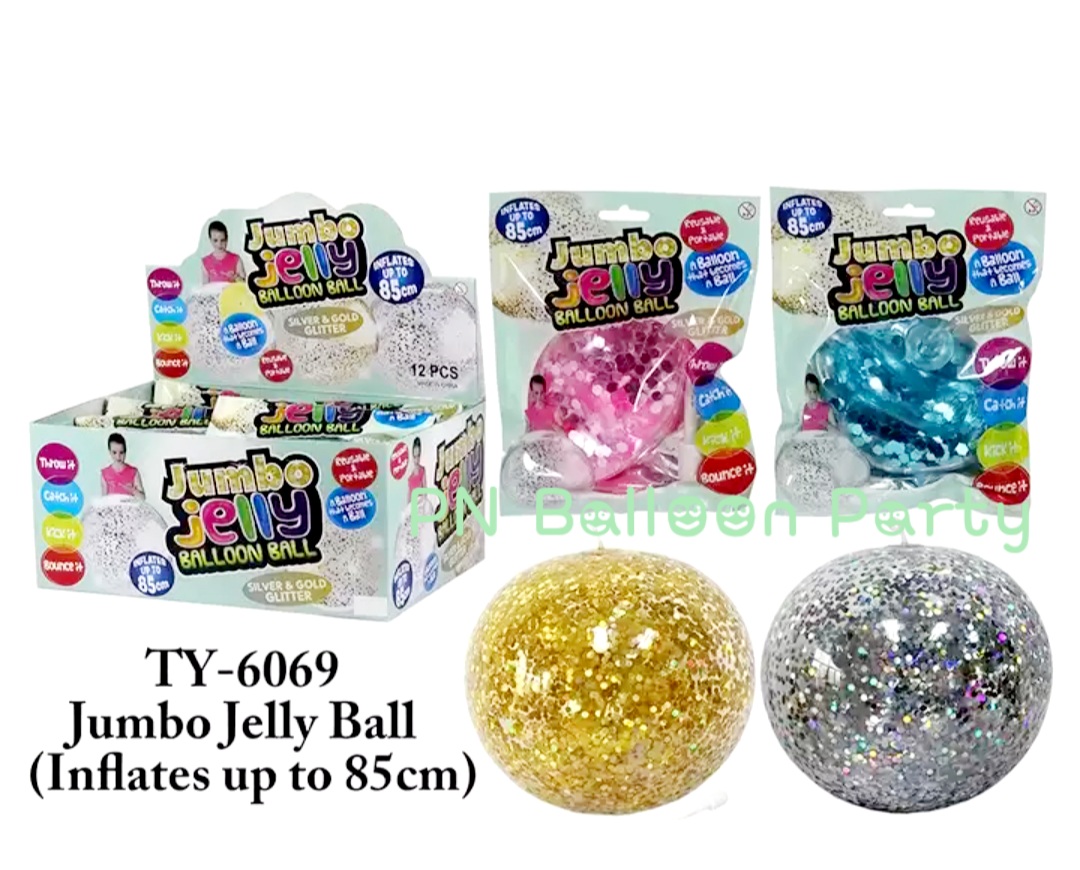 บอลเด้งดึ๋งกากเพชร Jumbo Jelly Gritter Balloon Ball