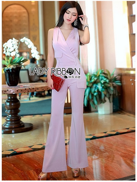 จัมป์สูททรงขาบานสีชมพูอ่อนสไตล์สมาร์ทแคช