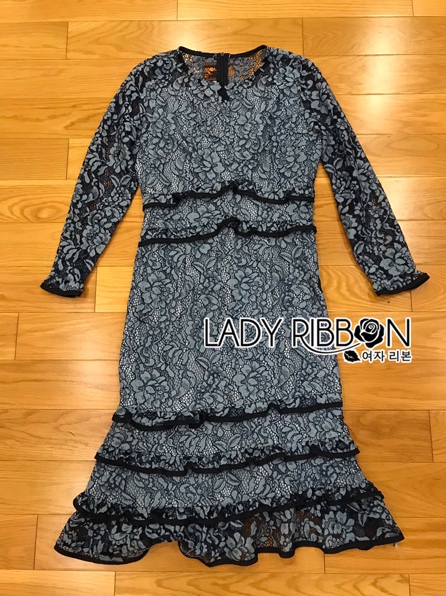 Lace Dress เดรสผ้าลูกไม้สีฟ้าออกน้ำเงิน