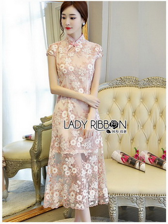 Lady Sophia Chinoise Baby Pink Lace Dress