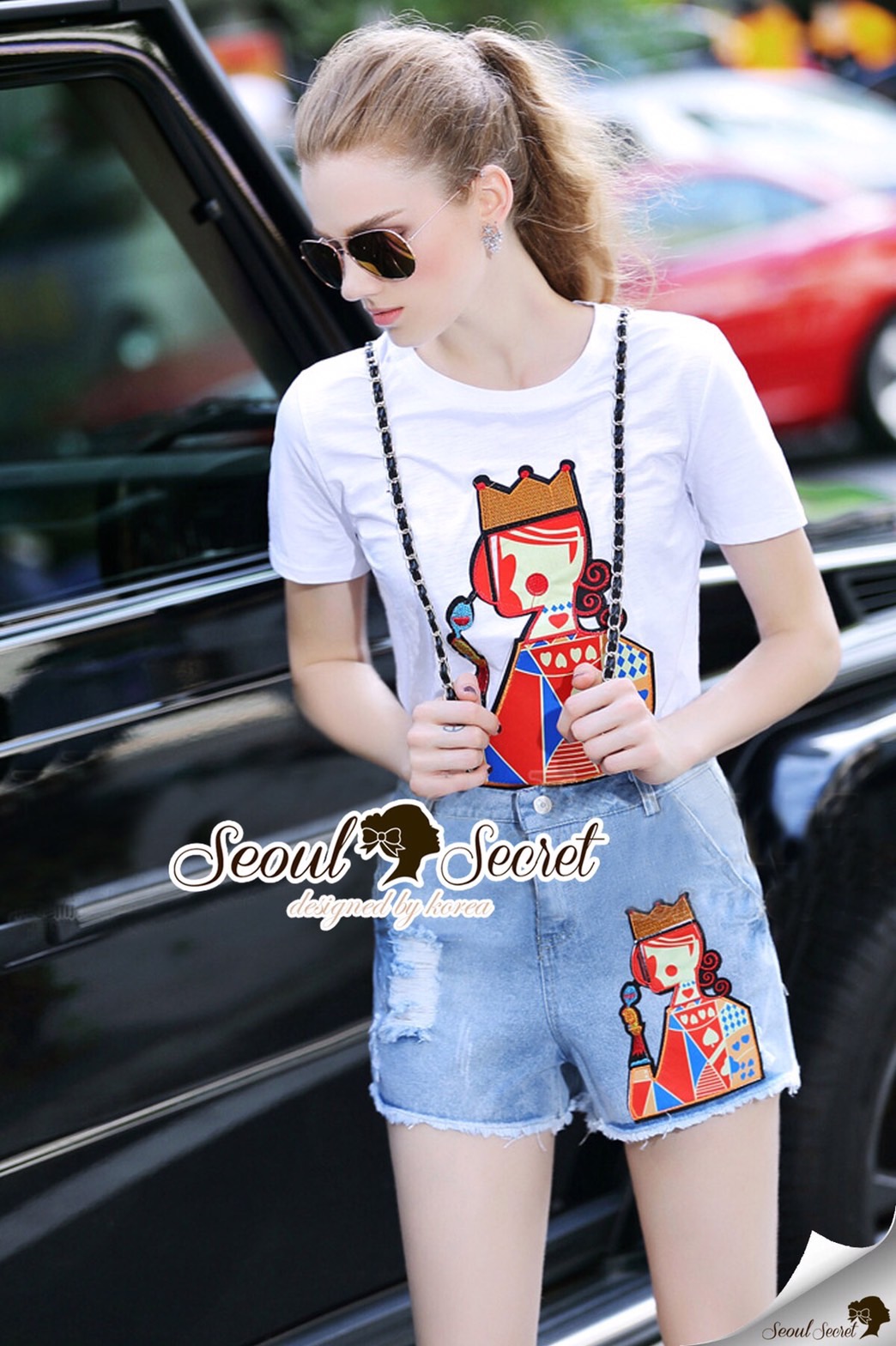 Lady Ribbon Online เสื้อผ้าออนไลน์ ขายส่ง SS16200616 Seoul Secret Say's .... Queen Heart Eyptty Chic Set