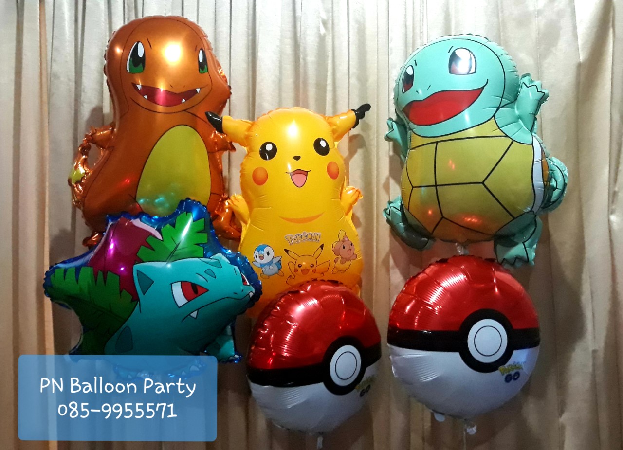 ลูกโป่งปิกาจูและเพื่อนโปเกมอน 6 ใบ สาวกปิกาจูห้ามพลาดนะจ๊ะ Pikachu Balloons