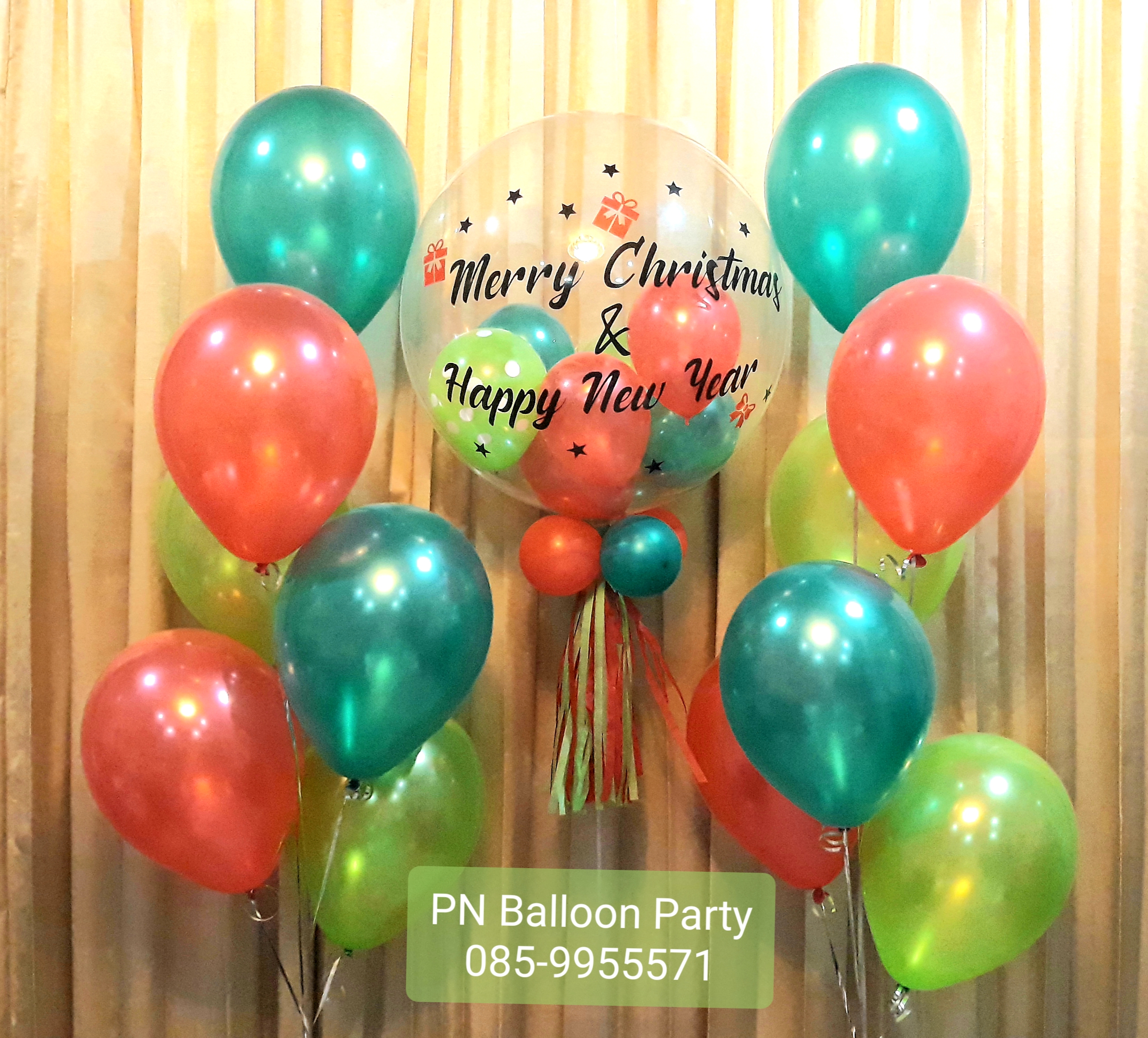 Merry Chrismas& Happy New Year Ballons