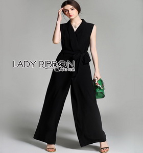Lady Ribbon Chic Ribbon Crepe Jumpsuit