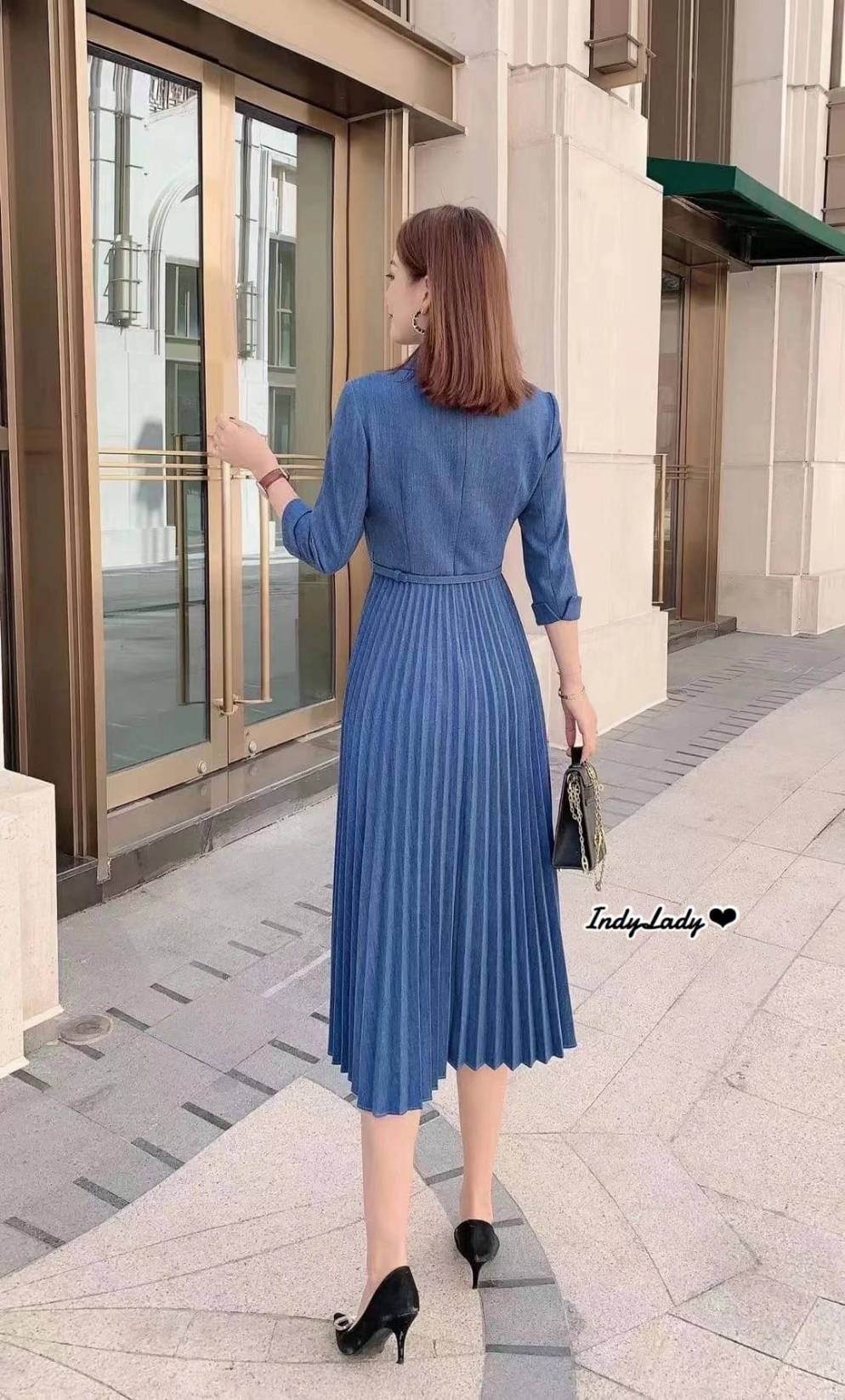 Dress งานซิปหลังคอปก