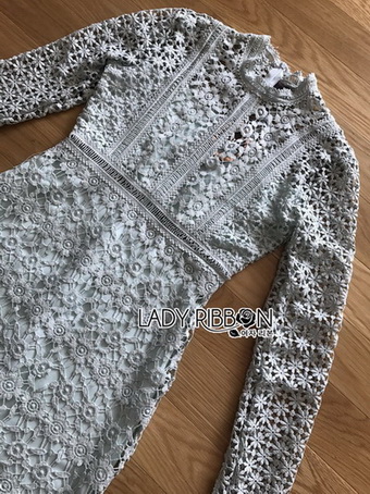 Lady Evelyn Pale light green Lace Mini Dress