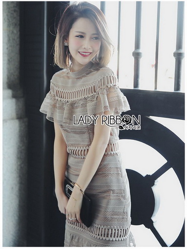 Self-Portrait Lace Lady Ribbon Maxi Dress