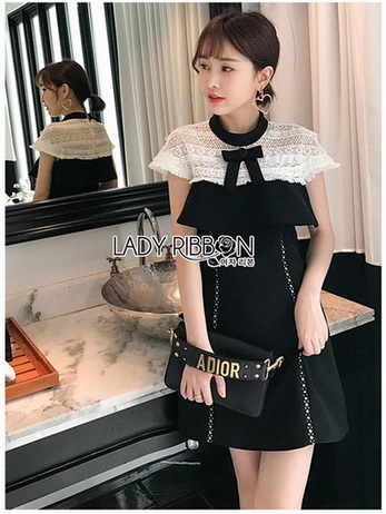 White Lace Crepe Dress