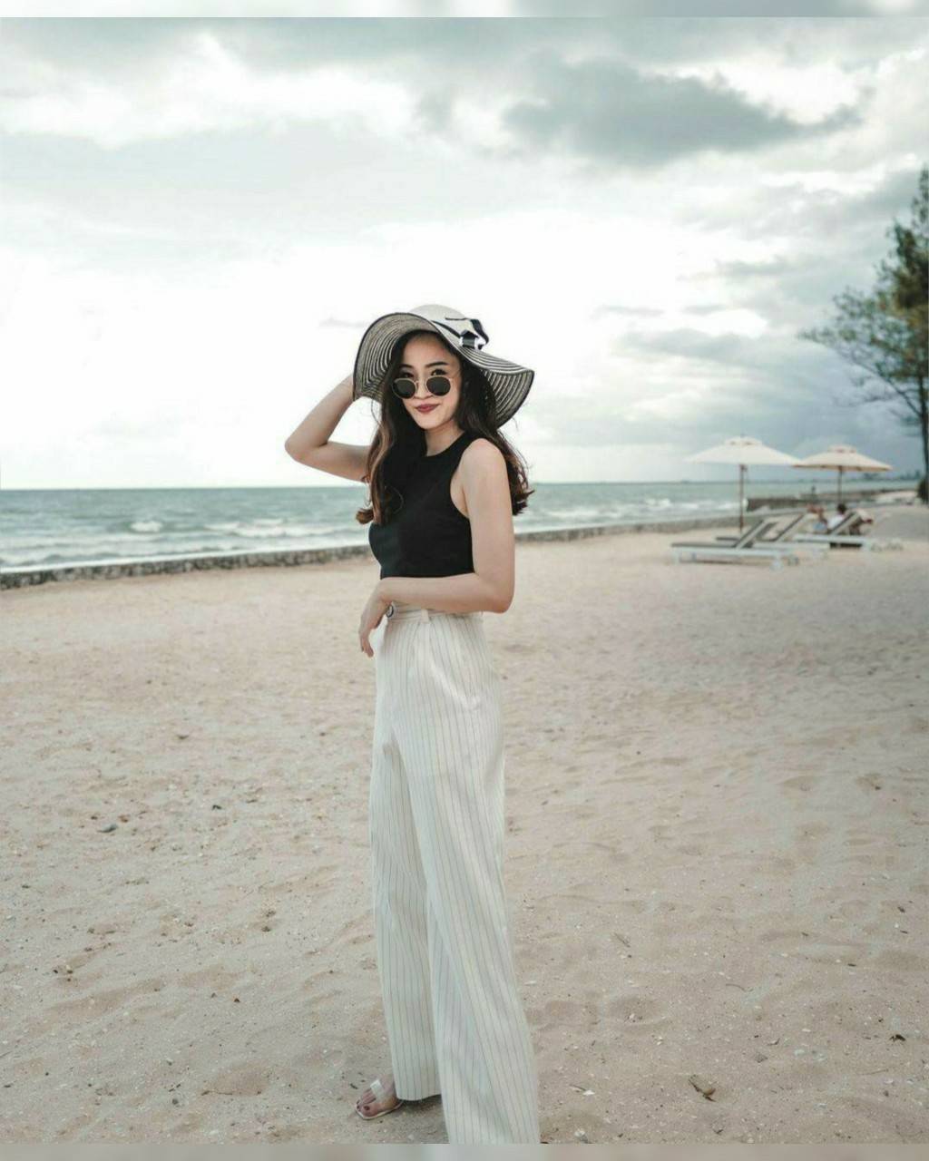 เสื้อผ้ายืดหนานุ่มใส่สบาย กางเกงลายทาง