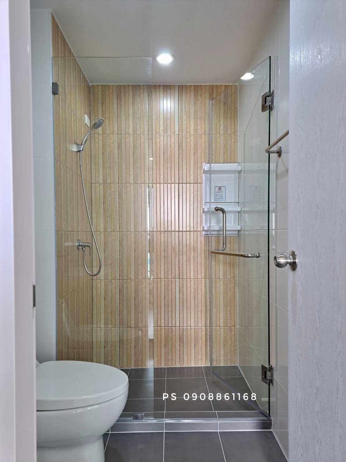 กั้นแบ่งส่วนเปียกแห้งในห้องน้ำด้วยประตูกระจกเทมเปอร์ไฮคอนโดแจ้งวัฒนะ14