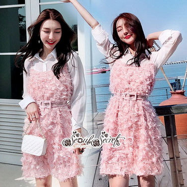 เสื้อเชิ้ทสีขาวเนื้อผ้าชีฟองทรงเข้ารูป