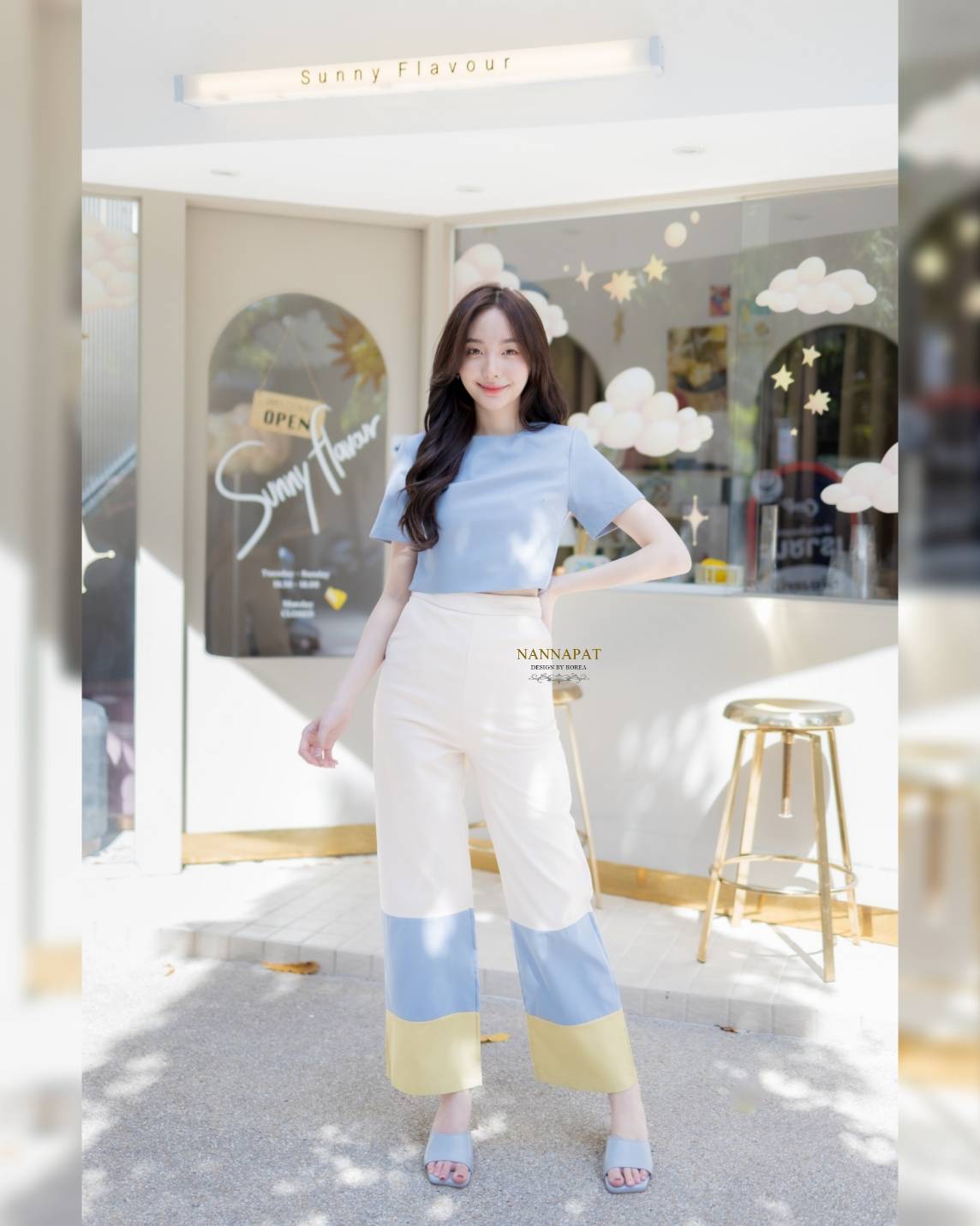 เสื้อซิปหลัง กางเกงทรีโทน