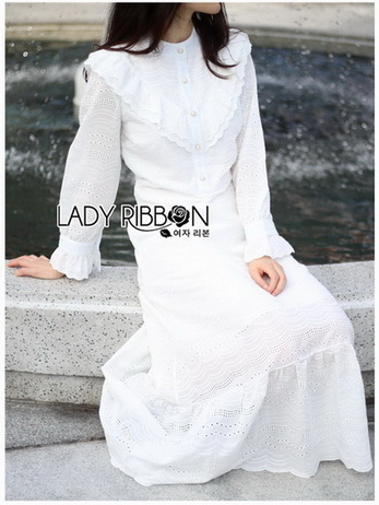 เชิ้ตเดรสยาวผ้าคอตตอนปัก