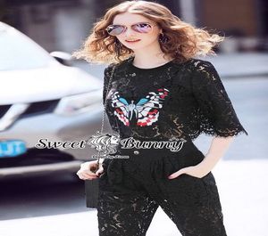 เสื้อกางเกงผ้าแฟชั่นเกรด A เสื้อคอปเกาหลีมีซับ