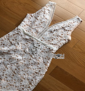 Guipure Lady Ribbon Lace Dress ขายเดรสผ้าลูกไม้