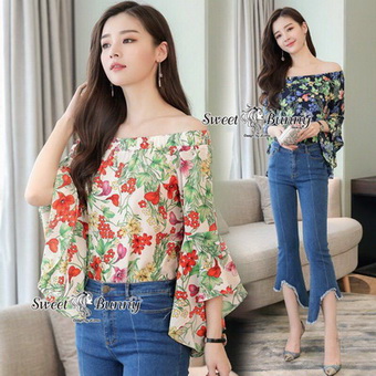 เสื้อลายดอกเกาหลี